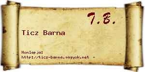Ticz Barna névjegykártya